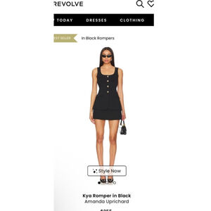 NWT Amanda Uprichard Kya Black Romper Size L